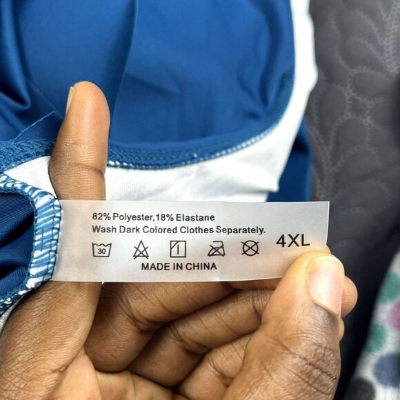 Daci Plus Size Tankini Flowy Top 2pc Tummy Control Swimwear Summer SZ 4XL:NWOT - Picture 12 of 12